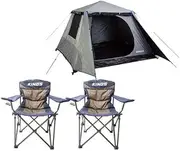Kings 4-6 Person Tent Waterproof Polyester Quick Set up+ 2xThrone Camping Chair