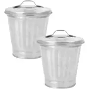 2 Pcs Basket Automatic Mini Trash Can Wastebasket Table Baby