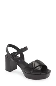 Prada Diagram Quilted Leather Platform Sandal in Black at Nordstrom, Size 5Us