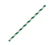 Regular Paper Straw Green Stripe 2500 pcs
