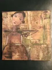 Kelly Rae Roberts Demdaco ~ 8" x 8" Wall Art ~ UNBROKEN WINGS ~ NIB ~ #18367