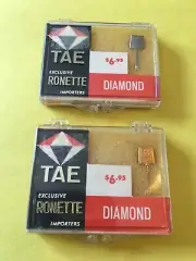 NOS TAE Brand Ronette Diamond Stylus Needle TAE 84370 Ronette DI-075-ST Lot of 2