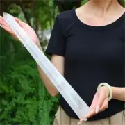 Top! 1.4kg Natural Clear Quartz Obelisk Reiki Crystal Wand Point Tower Decor