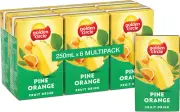 Golden Pine Orange Fruit Drink Lunch Box Poppers Multipack Flavoured Lunchbox Dr