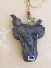 Western Saddle Ceiling Fan Pull Light Chain Cowboy Horses Southwest Kids Decor