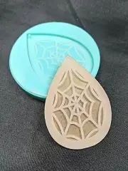 Shiny SPIDERWEB Teardrop Pendant SILICONE Mold - Resin - Craft Charm DIY Etch