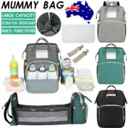 Luxury Baby Diaper Nappy Waterproof Mummy Changing Bag Folding Baby Bed Backpack