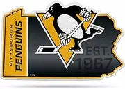 Rico Industries NHL Pittsburgh Penguins State Shape Shape Cut Pennant - Home and Living Room Décor - Soft Felt EZ to Hang
