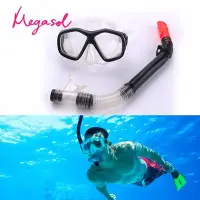 在飛比找Yahoo!奇摩拍賣優惠-【MEGASOL】中性男女抗防霧游泳大框浮潛面鏡呼吸管(浮潛