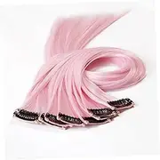 Mikinona 10pcs Hairpieces for Girls Colored Clip in Hair Extensions Colored Hair Extensions Pink Hair Extensions Hairpieces for Extension Hair Pink Wig Color Wig Women's Ponytail Highlight