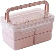 BentoLunch Box Portable Lunch Box Set Independent Lattice Leak-Proof Food Storage Container Microwaveble Bento Box Lunchbox for Picnic (Color : Pink B) (Pink B) (Color : Pink B)