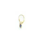 14k Yellow Gold 5mm Sapphire leverback Earrings