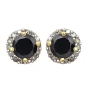 9kt Yellow Gold 0.10ct Diamond & Sapphire Earrings