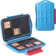 LYNCA Game Card Case for Nintendo Switch, Game Card Holder with 12 Card Slots, Protective Hard Shell Soft Lining Rubber and Portable Switch Game Cartridge Case, Suitable for Switch NS NX (Blue)