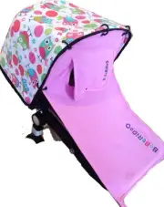 Pink Sun shade+cover - Pram Curtain UPF50+ universal fit