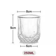 250ml Double Wall Whiskey Cup Cocktail Cup Bar Wine Tea Mug Tumbler Glass