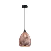 RICTUS Copper Ellipse Glass Shape With Quadrilateral Segments 1 Light Pendant - RICTUS3
