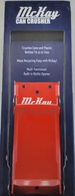 Mckay Metal Can and Plastic Bottle Crusher & Opener Heavy Duty Wall Mounted Blk