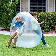 Bubble Ball Toy for Adults Kids Inflatable Water Ball Beach Garden Ball Soft Rubber Ball Outdoor Party 47in (Blue)