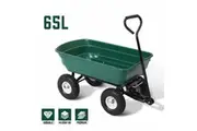 Gardeon Dump Garden Cart 270kg Tipping Bed Trolley Wagon Wheelbarrow Pull 65L