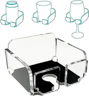 Wine Glass Holder Cup Holder Beer Holder Bath and Shower Bathtub Drink Holder, Self-Adhesive Wine Glass Holder, Acrylic Wall-Mounted Cup Holder for Wine, Beer, Coffee and Drinks (1 Clear)
