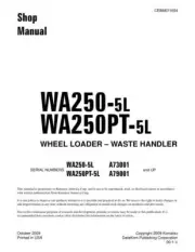 Komatsu WA250-5L, WA250PT-5L Waste Handler Wheel Loader Service Manual