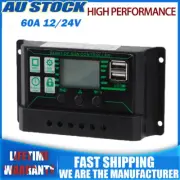 MPPT Solar Power Panel Regulator Charger LCD Controller 12 to 24V Dual USB 60A