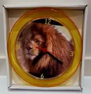 Lion Gold 7" Novelty Wall/Desk Clock Brand New Animals Jungle Zoo