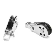 Alomejor 2pcs Sailing Pulley Heavy Duty Stainless Steel Nylon Pulleys Small BX