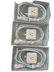 3X Vivitar 6ft Extension Cord PowerPort Cube 3 Outlets (3prong)& 2 USB Outlets