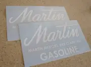 Martin Outboard Motor Vintage Fuel Tank Decal 2-PAK FREE SHIP + Free Fish Decal!