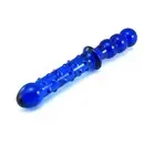 XL Large Glass Dildo Dong Anal Butt Plug Anal Beads Thrust Blue Adult Sex Toy
