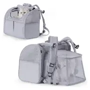 GGP Grey Pet Carrier Backpack Comfortable And Stylish For Cats And Small Dogs
