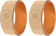 2X Yoga Wheel Back Wheel Cork Yoga Wheel for Stretching Flexibility Back Bends Deepen Yoga Pose Backbend Wood