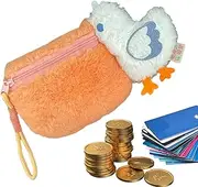 [Générique] Cute Plush Purse for Kids, Cartoon Animal Pelican Wallet, Zipper Pocket Card Purse, Plush Storage Bag Coin Purse for Women and Girls, Fun and Functional Wallet Colour Orange, Single Attribute, Se