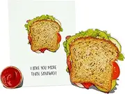 Sandwich Shaped Greeting Card, Sandwich Love Card, for Him Her, Cute Birthday Card Gifts for Boyfriend Girlfriend, Lovely Love Greeting Card for Husband Wife