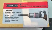 Proto 1” Drive In Line Air Impact Wrench w 6” Extended Thru Hole Anvil 2500ft/lb