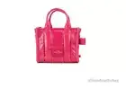 Marc Jacobs The Shiny Crinkle Micro Tote Magenta Leather Crossbody Bag Handbag