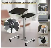 Rolling Multi-functional Computer Desk; Portable Laptop Standing Desk - NEW