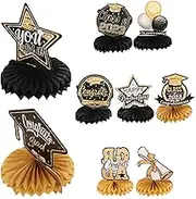 Elegant Grad Party Honeycomb Balls 9pcs Themed Decorative Paper Balls Graduation Decor