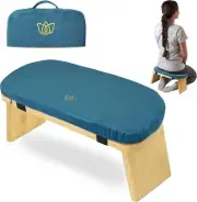 Florensi Meditation Bench Bamboo Foldable & Ergonomic Meditation Stool Blue ~NEW