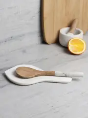 Marble Spoon Rest, Kitchen Tool, White Spoon Holder, Handmade in India