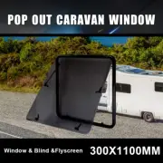 RV Caravan Push Out Flat Window Locking Handle with Strut Attachment 300*1100mm