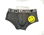 Andrew Christian Size S Modal Boxer Brief - Dark Gray/Black/Silver - Trunks