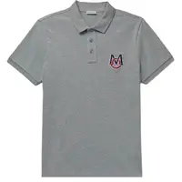 在飛比找momo購物網優惠-【MONCLER】男款 品牌刺繡LOGO 短袖POLO衫-灰