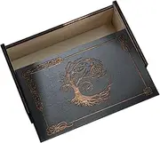 Générique Push Pull Tarot Storage Box, Capacity Wooden Holder, Decorative Dice Container, Handmade Mystical Storage for Desktop, Table, Altar, Home Decoration