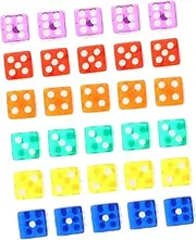 HONITANO 40pcs Transparent Acrylic Dices for Board Games Dices for Parties Lightweight and for Tabletop Games and Fun Activities
