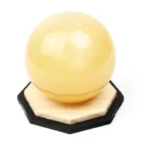 在飛比找momo購物網優惠-【開運工場】80mm黃冰晶水晶球原木八卦擺飾組