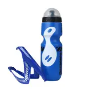 Large Capacity Bicycle Water Bottles Carbon Fiber Texture V-shaped Bottle Cage Bicycle Kettle set (set) blue kettle + blue bottle cage