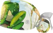 [YTYVAGT] 2-Pc,Gourd-Shaped Working Cap,Fisherman Hat with Buttons and Cotton Sweatband,Frog Big Stone Dragonfly